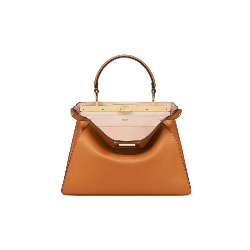(image for) FENDI PEEKABOO ISEEU MEDIUM - BROWN LEATHER BAG 8BN321A6V3F1D48 (33.5*25.5*13cm)