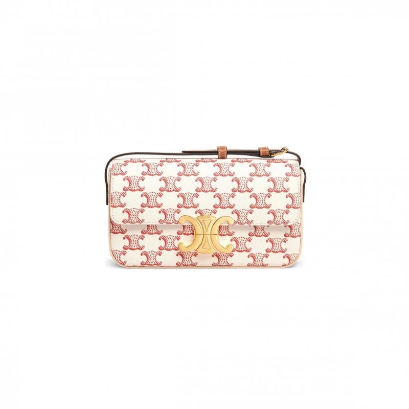 (image for) CELINE SHOULDER BAG CLAUDE IN TRIOMPHE CANVAS AND CALFSKIN 194142CUZ.27ED (20*10*4cm)