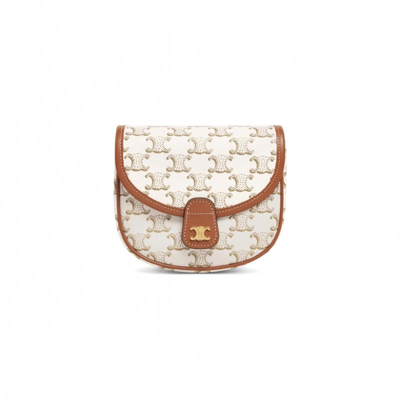 (image for) CELINE MINI BESACE IN TRIOMPHE CANVAS AND CALFSKIN 196702BZJ.01BC (15*11*4cm)
