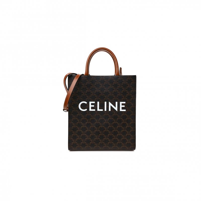 (image for) CELINE TRIOMPHE CANVAS CALFSKIN SMALL VERTICAL CABAS TAN (32*29*8cm)