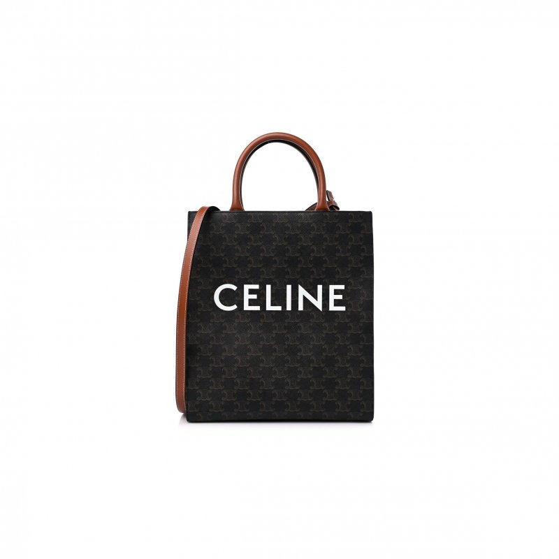 (image for) CELINE TRIOMPHE CANVAS CALFSKIN SMALL VERTICAL CABAS TAN (32*28*8cm)