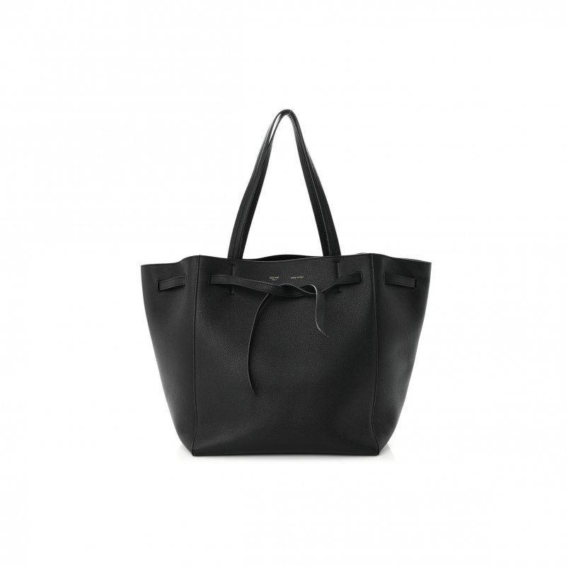 (image for) CELINE SOFT GRAINED CALFSKIN SMALL BELT CABAS PHANTOM BLACK (29*27*17cm)