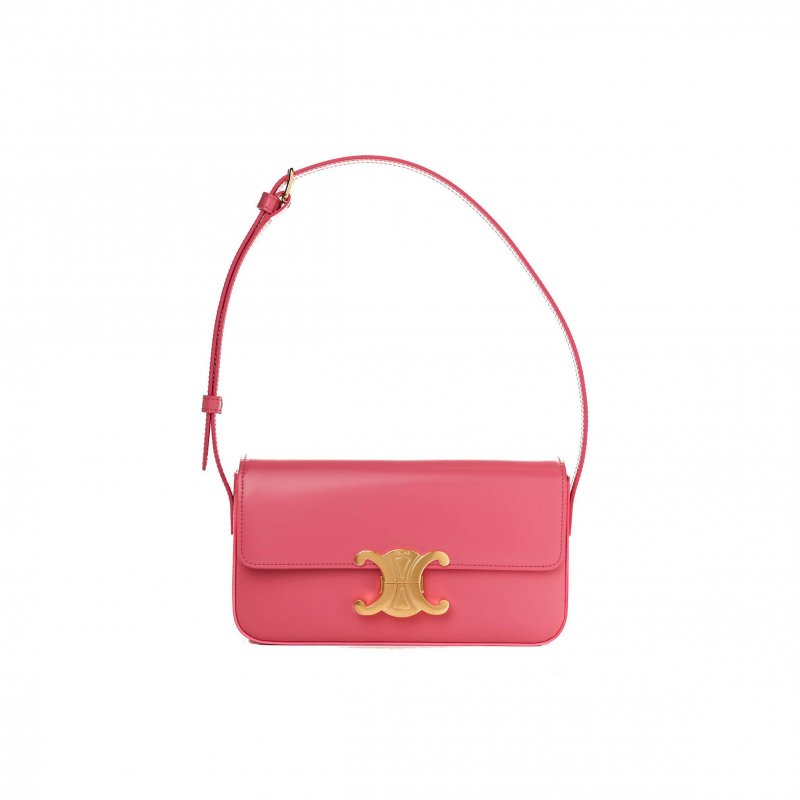 (image for) CELINE SHINY CALFSKIN TRIOMPHE FLAMINGO (20*11*4cm)