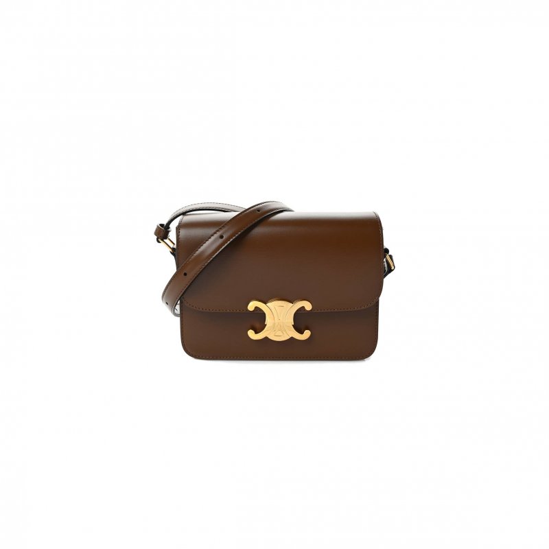 (image for) CELINE SHINY CALFSKIN TEEN TRIOMPHE TAN (18*14*6cm)