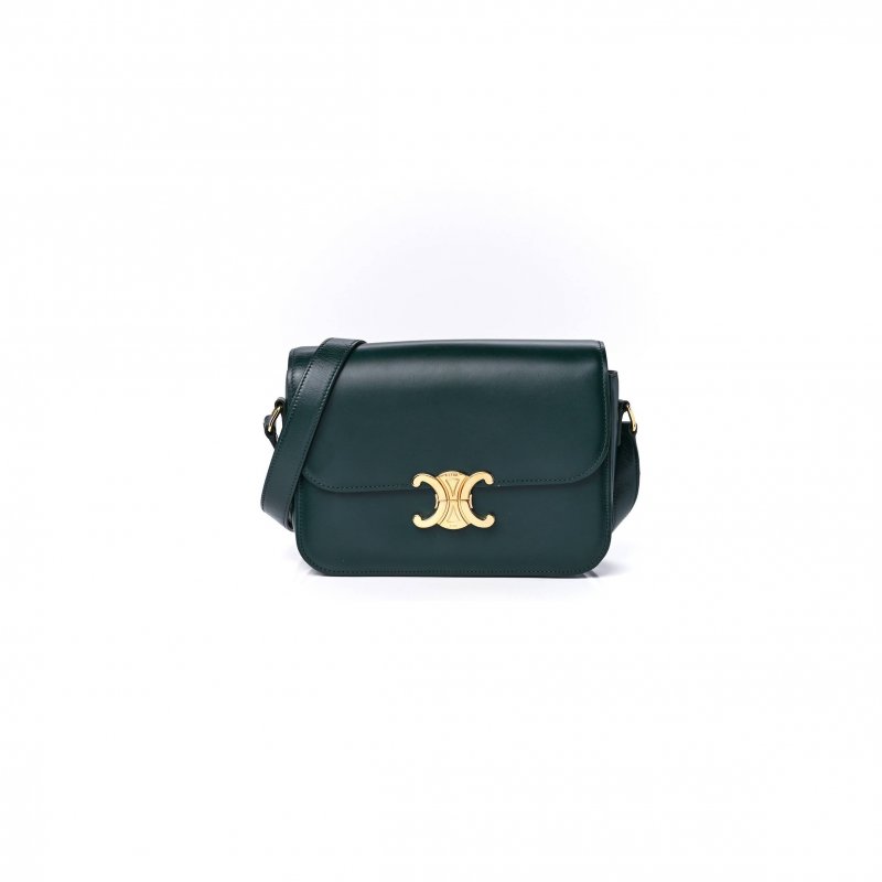 (image for) CELINE SHINY CALFSKIN MEDIUM TRIOMPHE AMAZONE (22*16*7cm)