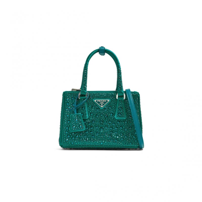 (image for) PRADA GALLERIA SATIN MINI-BAG WITH CRYSTALS 1BA906 (20*14.5*9.5cm)