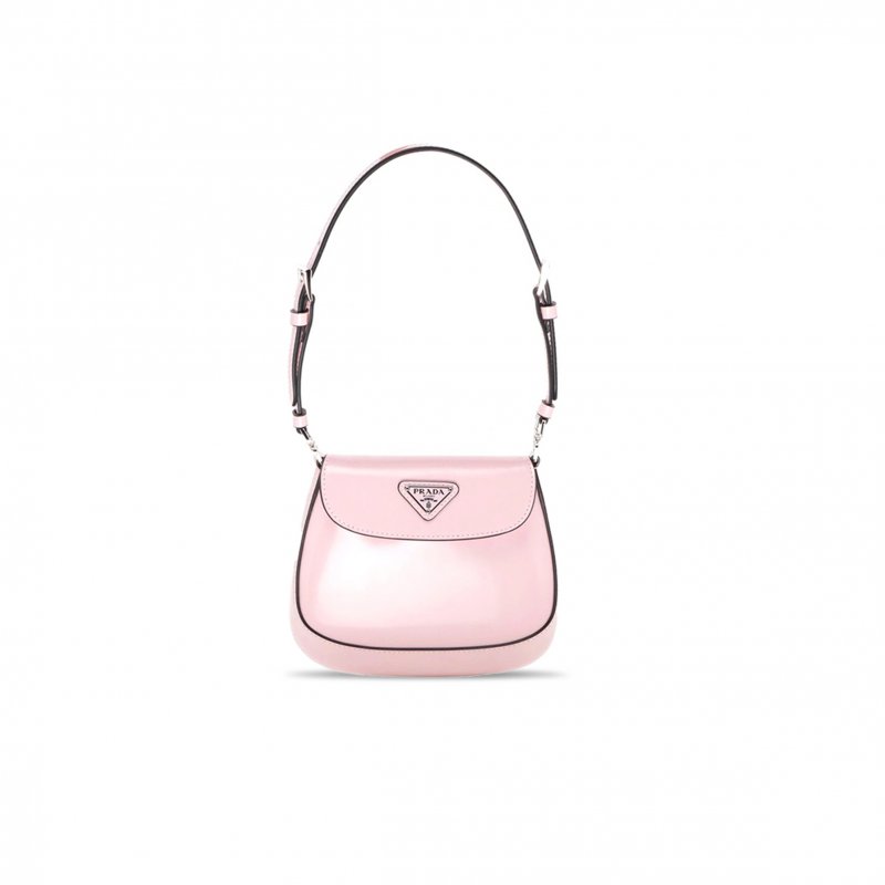 (image for) PRADA WOMEN'S BAG PALE PINK LEATHER WITH LOGO 1BH188 (17*14.5*3cm)