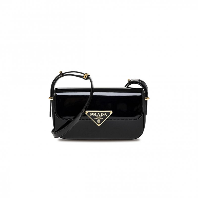 (image for) PRADA LOGO-PLAQUE LEATHER SHOULDER BAG 1BD339 (20.5*10.5*4cm)