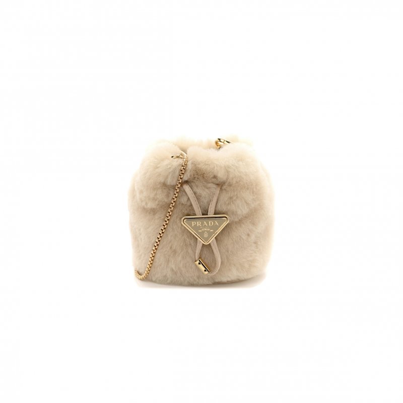 (image for) PRADA ECRU SHEEPSKIN MINI POUCH 1NR016 (9.5*9*6cm)