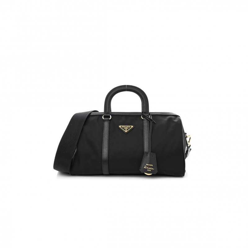 (image for) PRADA NYLON SAFFIANO RE-EDITION 1978 MEDIUM TOP HANDLE BAG BLACK (31*17*15cm)