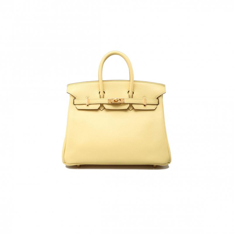 (image for) HERMES MASTER BIRKIN 25 SWIFT LEATHER GOOSE EGG YELLOW GOLD BUCKLE BAG H049362CK07 (25*20*13cm)