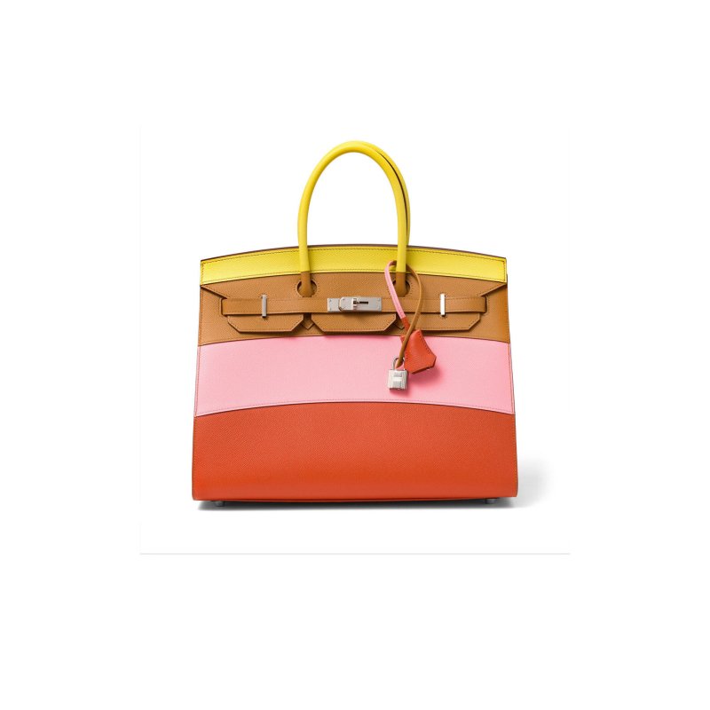 (image for) HERMES MASTER BIRKIN 35 EPSOM LEATHER RAINBOW BAG SILVER BUCKLE H028326CK03 (35*28*18cm)