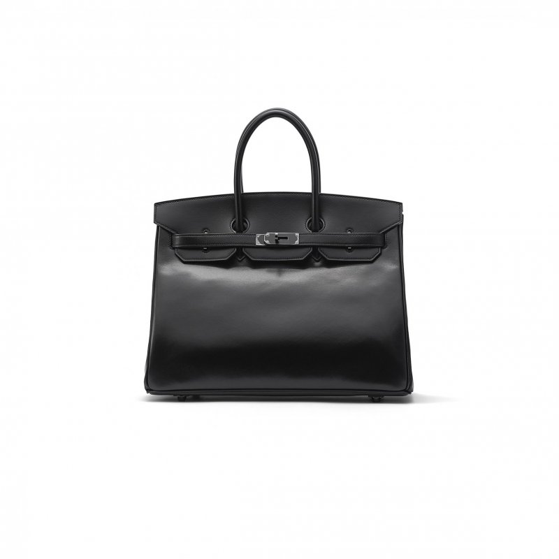 (image for) HERMES MASTER BIRKIN 35 BOX LEATHER BLACK BAG H028698CK89 (35*25*18cm)
