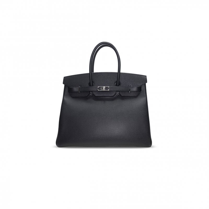 (image for) HERMES MASTER BIRKIN 35 EPSOM LEATHER BLACK BAG SILVER BUCKLE BAG BK303STGSS (35*28*18cm)