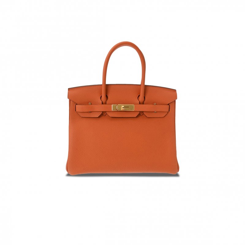 (image for) HERMES MASTER BIRKIN 35 TOGO LEATHER ORANGE GOLD BUCKLE BAG H028369CC83 (35*28*18cm)