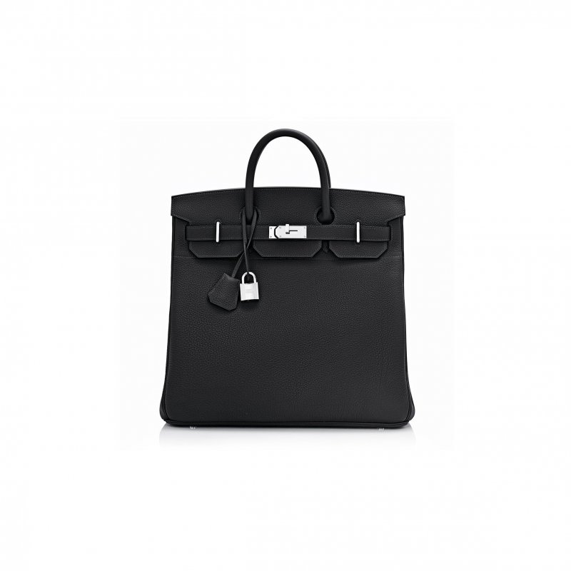 (image for) HERMÈS MASTER HAC BIRKIN 40 BLACK TOGO PALLADIUM BAG (40*38*24cm)