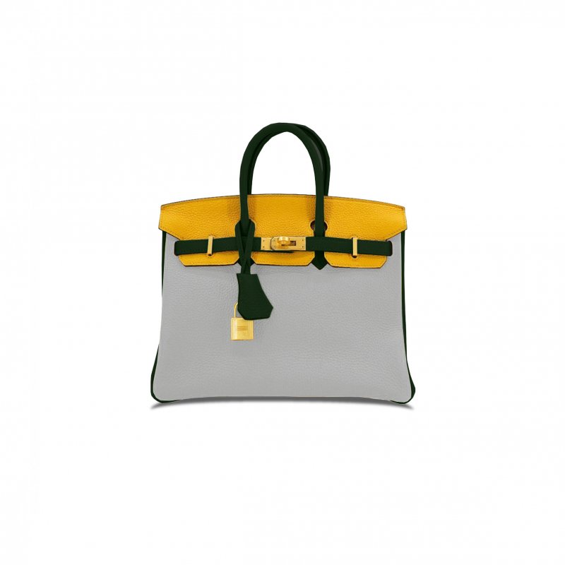 (image for) HERMES MASTER BIRKIN 40 TOGO LEATHER HANDBAG PEARL GRAYOLIVE GREEN GOLD BUCKLE 27194131 (40*36*26cm)