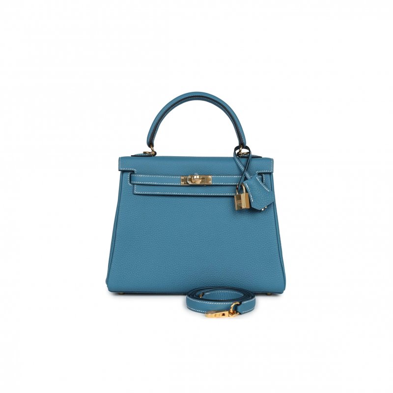 (image for) HERMÈS MASTER KELLY RETOURNE 25 BLUE DENIM ROSE GOLD BUCKLE (25*17*7cm)