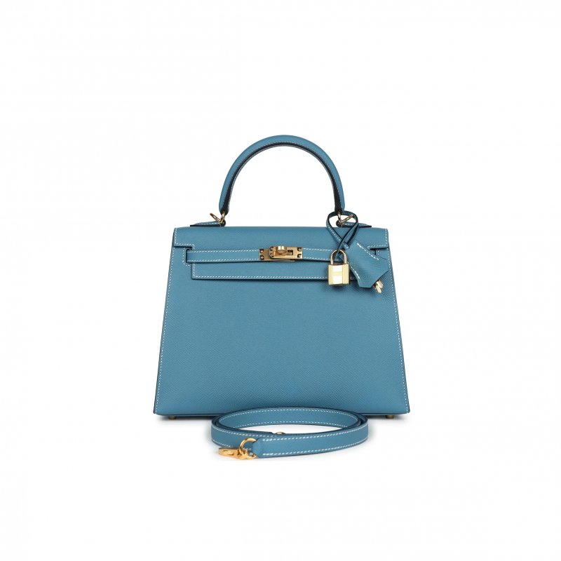 (image for) HERMÈS MASTER KELLY SELLIER 25 BLUE JEAN EPSOM GOLD HARDWARE (25*17*7cm)