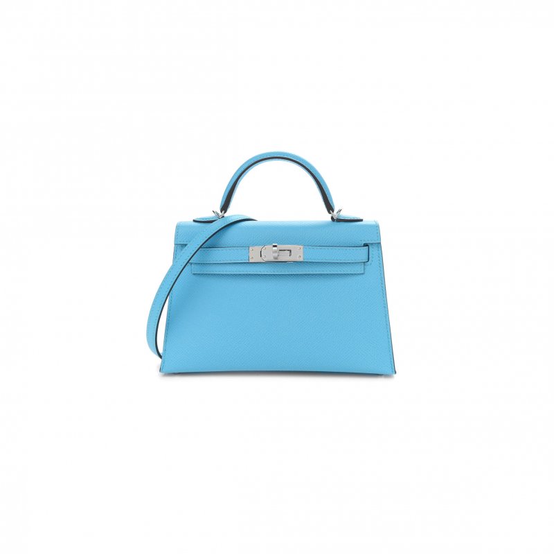 (image for) HERMES MASTER MINI KELLY EPSOM BLUE CELESTE PALLADIUM HARDWARE (19*12*5.5cm)