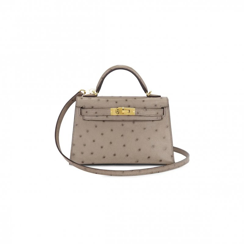 (image for) HERMÈS MASTER MINI KELLY 20 HANDBAG OSTRICH 302025 (19*12*5.5cm)