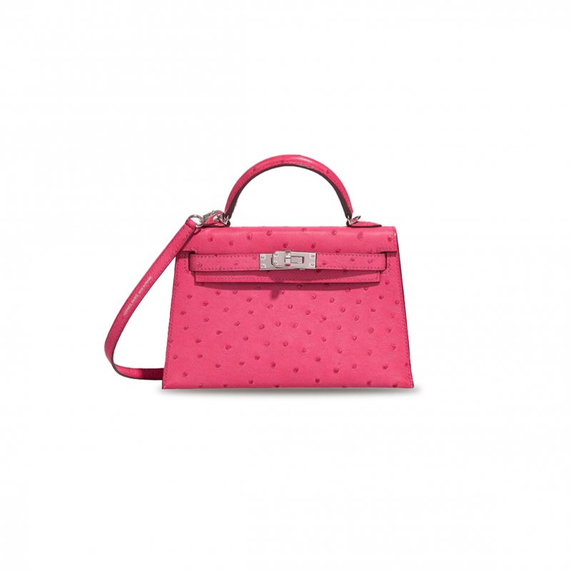 (image for) HERMÈS MASTER MINI KELLY II OSTRICH ROSE TYRIEN (19*12*5.5cm)