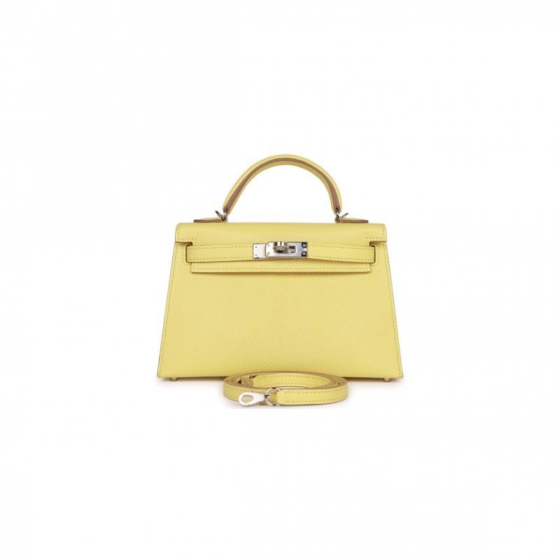 (image for) HERMÈS MASTER MINI KELLY II SELLIER LIMONCELLO CHEVRE PALLADIUM HARDWARE (19*12*5.5cm)