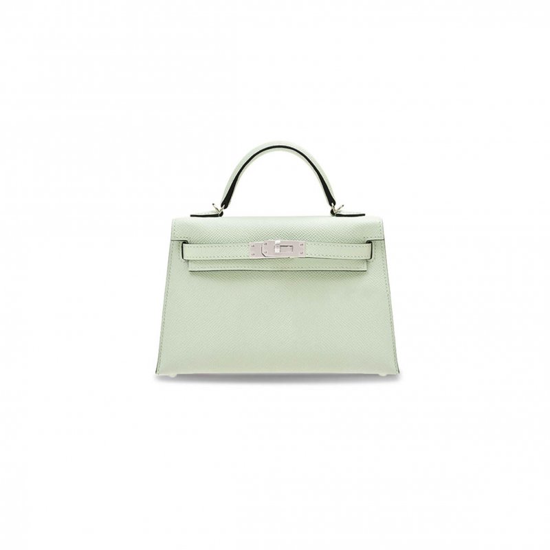 (image for) HERMÈS MASTER MINI KELLY II EPSOM BUBBLE GREEN SILVER BUCKLE (19*12*5.5cm)