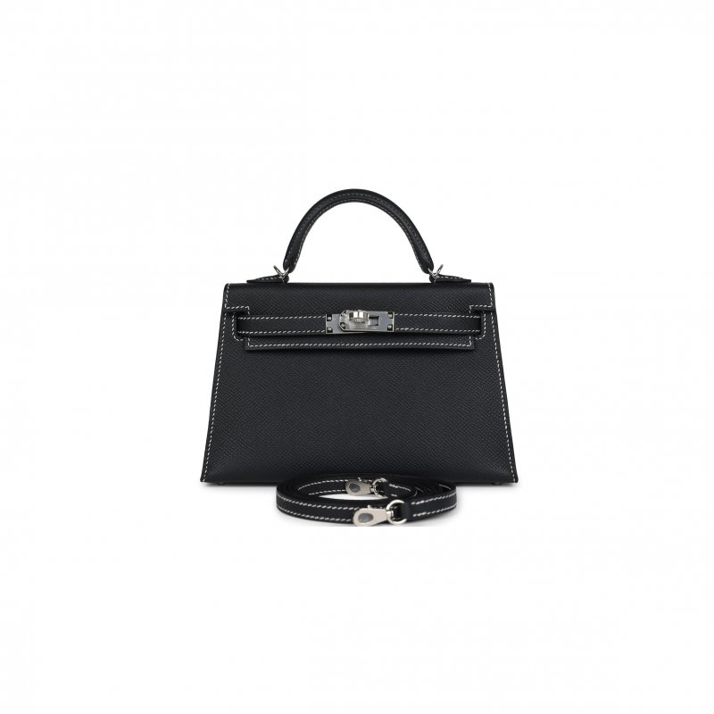 (image for) HERMÈS MASTER MINI KELLY II BLACK VERSO EPSOM PALLADIUM HARDWARE (19*12*5.5cm)