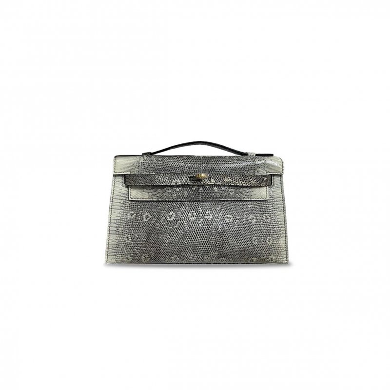 (image for) HERMÈS MASTER LIZARD MINI KELLY POCHETTE CLUTCH OMBRE (22*14*7cm)
