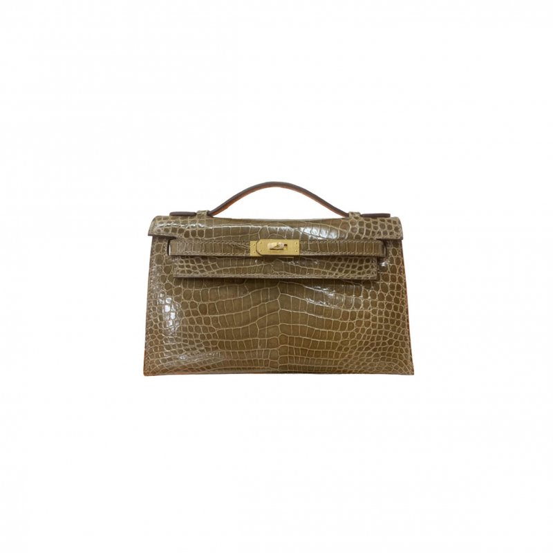 (image for) HERMÈS MASTER MINI KELLY CROCODILE LEATHER GOLD BUCKLE (22*14*7cm)