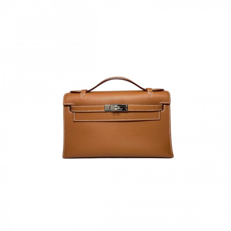 (image for) HERMES MASTER KELLY POCHETTE GOLD SWIFT PALLADIUM HARDWARE (22*14*7cm)