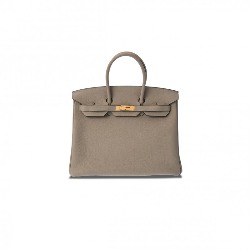 (image for) HERMÈS BIRKIN 25 TO LEATHER TURTLE DOVE GREY GOLD BUCKLE H028369CC81 (25*20*13cm)