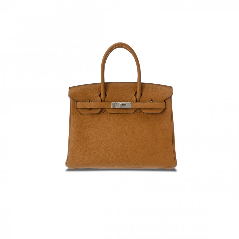 (image for) HERMES BIRKIN 25 TOGO LEATHER SESAME LEATHER LEMON YELLOW SILVER BUCKLE BAG 630873 (25*20*13cm)