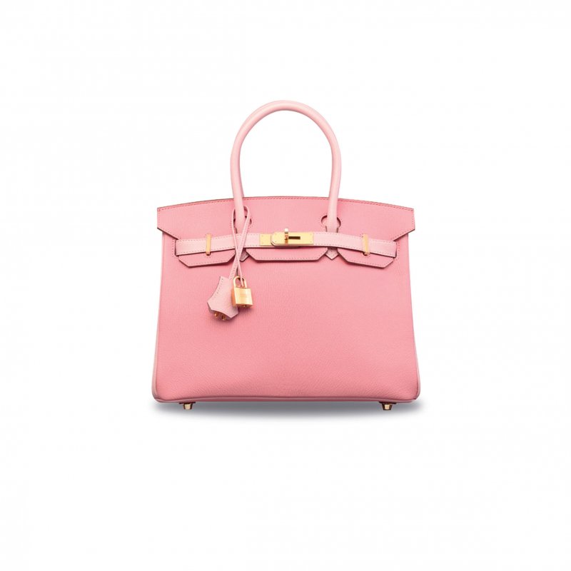 (image for) HERMES BIRKIN 25 TOGO LEATHER MILKSHAKE POWDER AND CHERRY BLOSSOM POWDER GOLD BUCKLE BAG H028365CC03 (25*20*13cm)