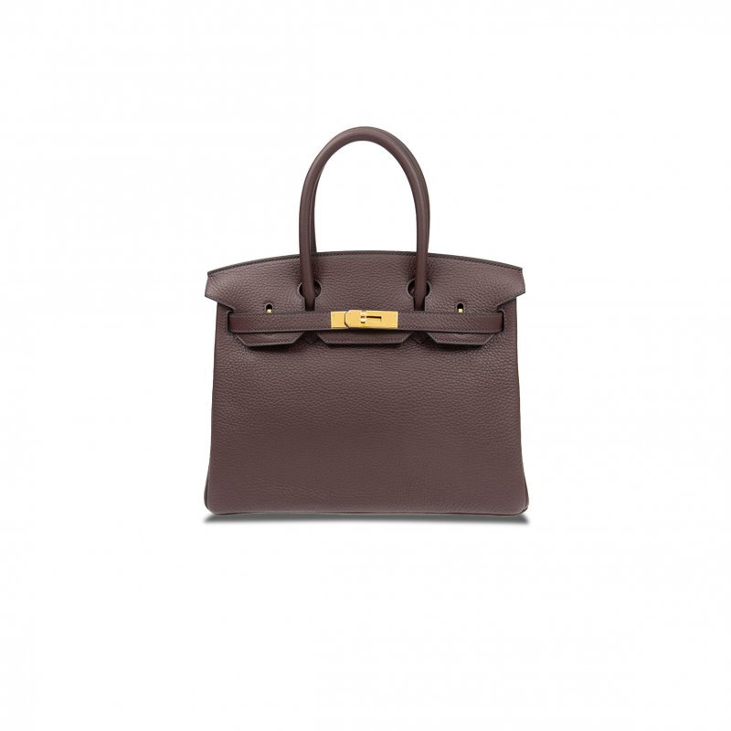 (image for) HERMES BIRKIN 25 TOGO LEATHER CERAMIC COLOR HIGH-END LUXURY GOLD BUCKLE HANDBAG BK300GTCGP5297 (25*20*13cm)