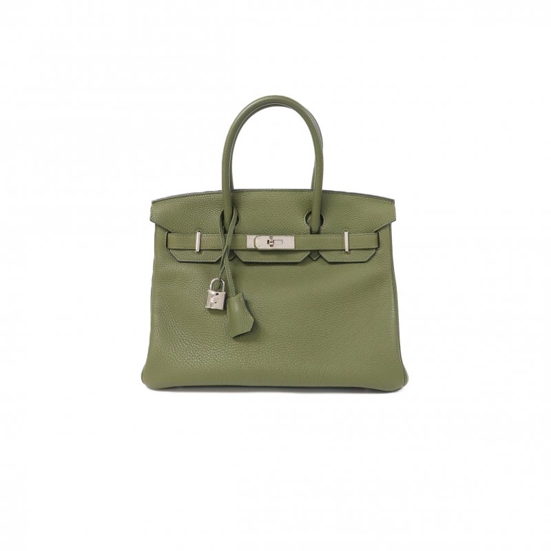 (image for) HERMÈS BIRKIN 25 TOGO SAGE GREEN GOLD BUCKLE BAG 2161300193552 (25*20*13cm)