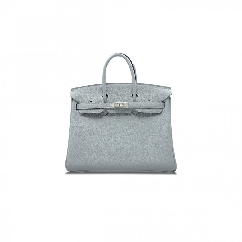 (image for) HERMES BIRKIN 25 TOGO LEATHER HAZE BLUE SILVER BUCKLE BAG BK258UTGSS (25*20*13cm)