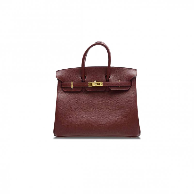 (image for) HERMES BIRKIN 25 TOGO LEATHER BURGUNDY GOLD BUCKLE BAG BK2555EPGP (25*20*13cm)