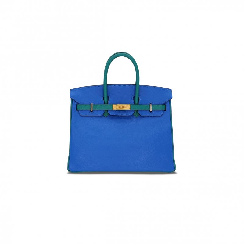(image for) HERMES BIRKIN 30 EPSOM ELECTRIC BLUE AND PEACOCK GREEN GOLD BUCKLE H028369CK13 (30*23*15cm)