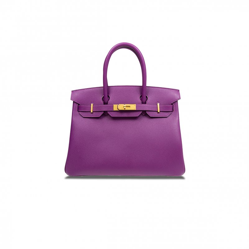 (image for) HERMES BIRKIN 30 TOGO LEATHER ANEMONE PURPLE GOLD BUCKLE BAG BK30P9EPGP (30*23*15cm)