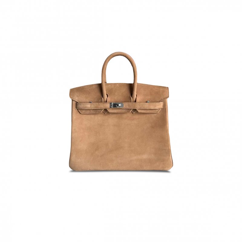 (image for) HERMES BIRKIN 30 DEERSKIN ELEPHANT GREY SILVER BUCKLE BAG 01B25955 (30*23*15cm)