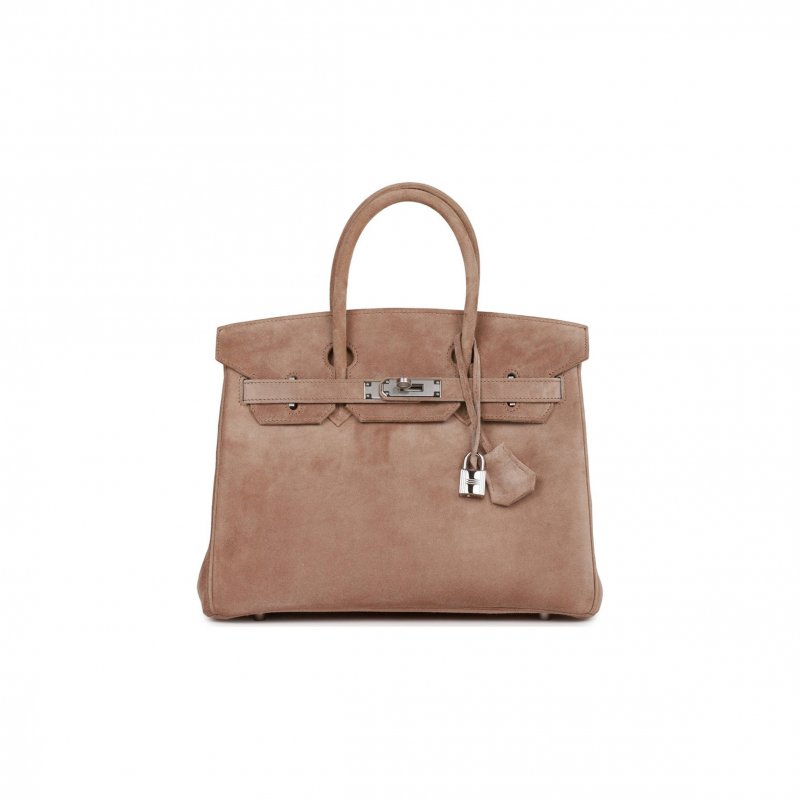 (image for) HERMES VINTAGE HERMES BIRKIN 30 GRIS PERLE DOBLIS PALLADIUM HARDWARE (30*22*16cm)