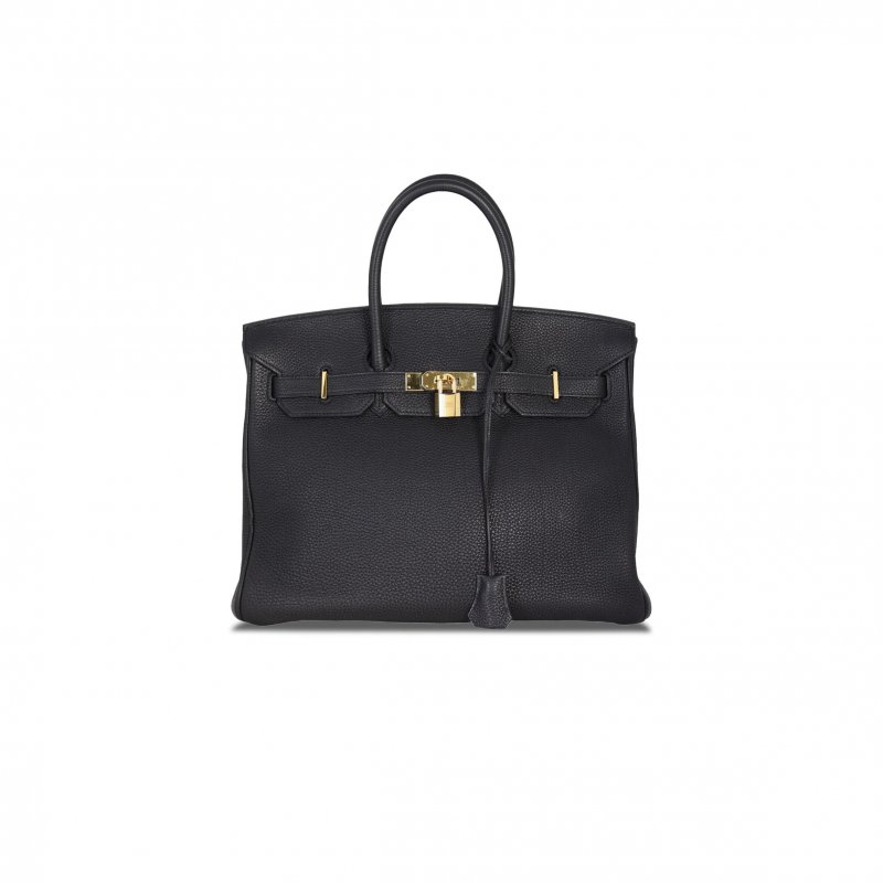 (image for) HERMES BIRKIN 35 TOGO LEATHER BLACK GOLD BUCKLE BAG H028369CC2Z (35*28*18cm)