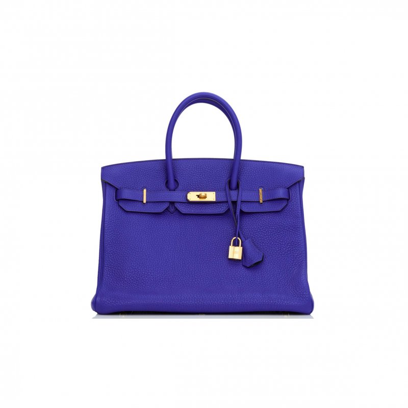 (image for) HERMES SPECIAL ORDER (HSS) BIRKIN 35 BLEU ELECTRIC VERSO CLEMENCE GOLD HARDWARE (35*25*18cm)
