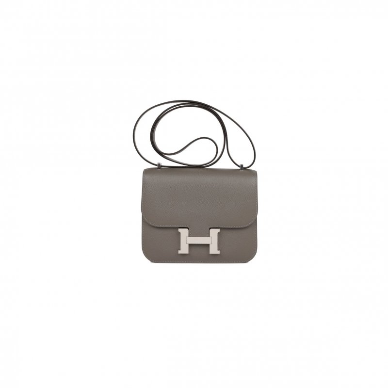 (image for) HERMES CONSTANCE 18 GRIS MEYER EPSOM PALLADIUM HARDWARE (18cm)