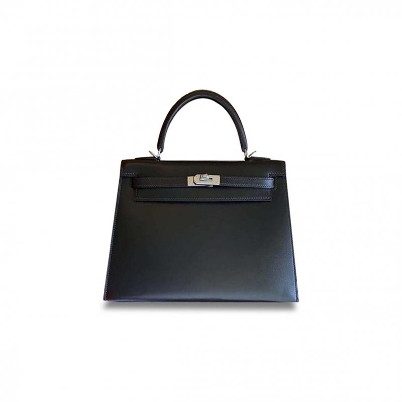 (image for) HERMÈS KELLY 25 BOX BLACK SILVER (25*17*7cm)