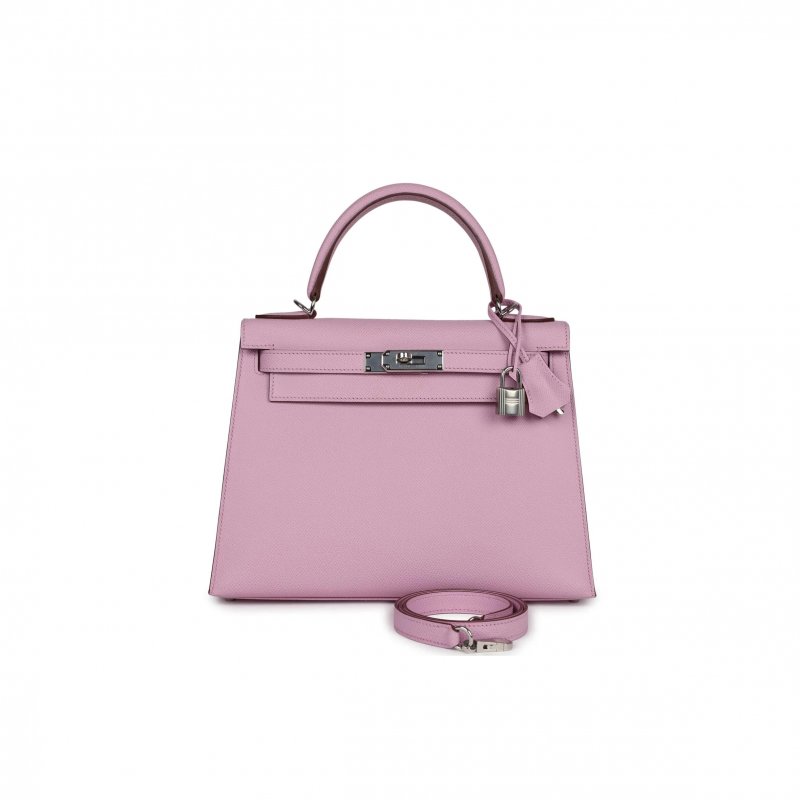(image for) HERMÈS KELLY SELLIER 25 MAUVE SYLVESTRE EPSOM PALLADIUM HARDWARE (25*17*7cm)
