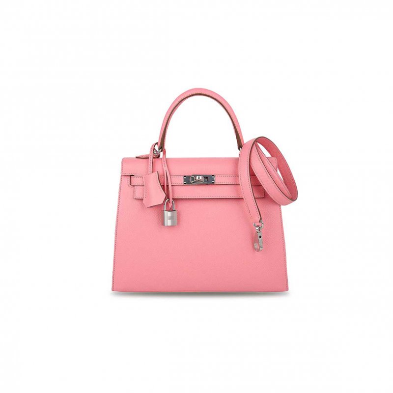 (image for) HERMÈS KELLY SELLIER 25 BAG PINK ROSE CONFETTI PALLADIUM HARDWARE EPSOM (25*17*7cm)