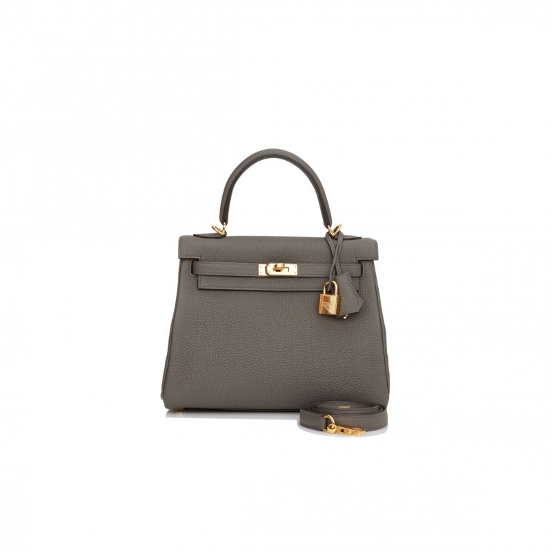 (image for) HERMES KELLY RETOURNE 25 ETAIN TOGO GOLD HARDWARE HANDMADE (25*17*7cm)